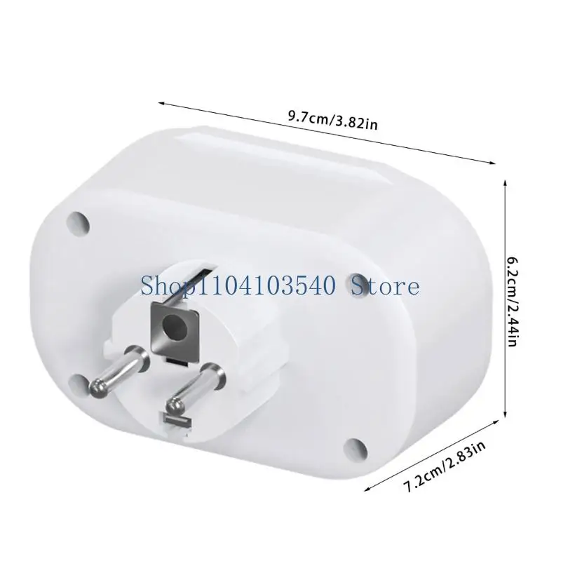 02DC Europe Compatible Socket Converter with 2 Port & Double USB Charging European Travel Adapters ABS for Multiple Devices
