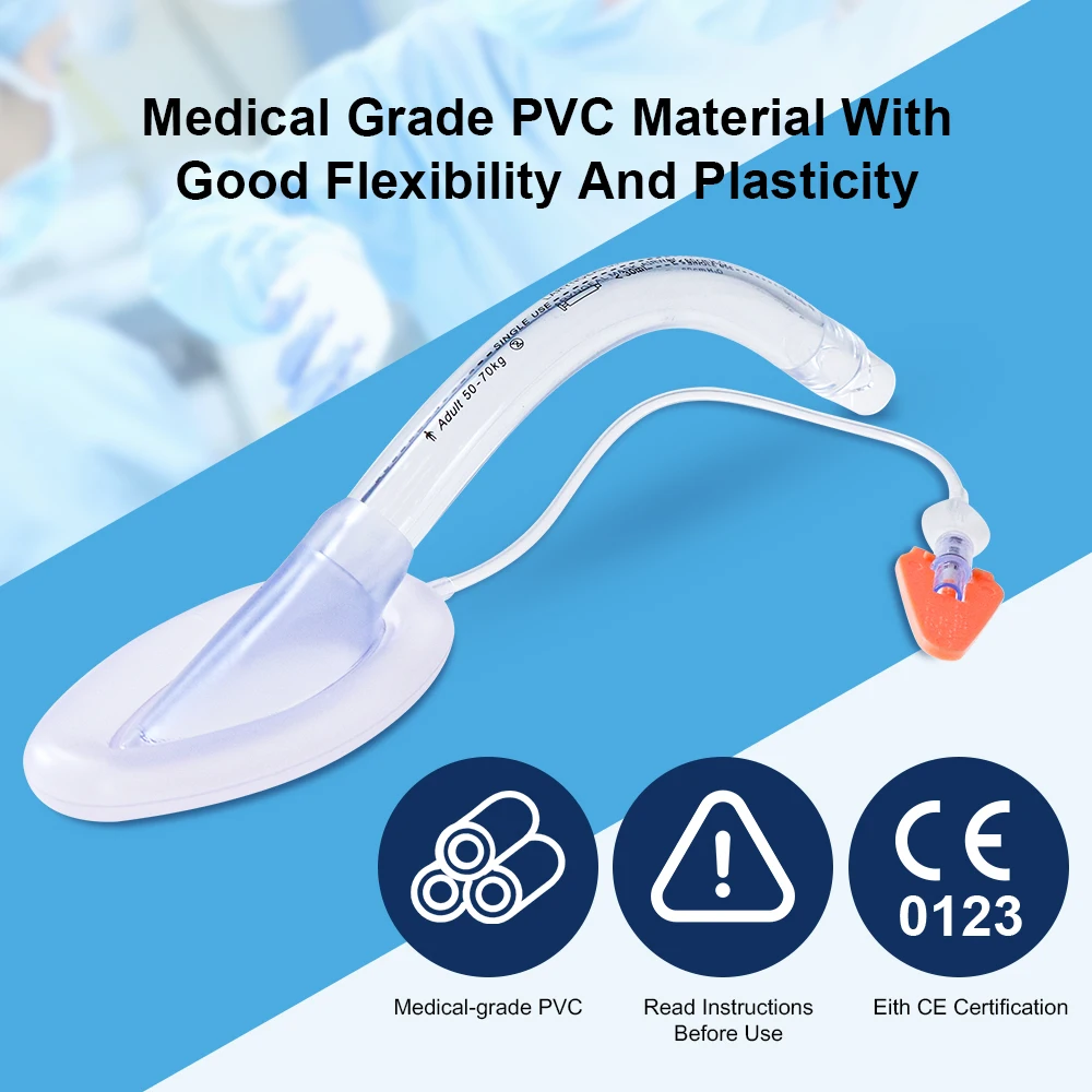 Canack PVC Larynx Airway Mask - Wegwerp LMA Steriel Anesthesie Ademhalingsmasker Zacht kussen Intubatie voor volwassen kind