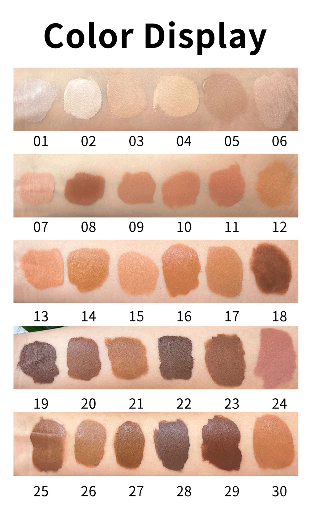 맞춤형 30가지 색상 리퀴드 컨실러 자체 브랜드 풀 커버리지 오래 지속되는 방수 보습 메이크업 도매 흰색 튜브