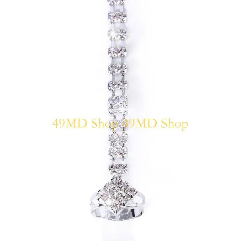 49MD Stylish Rhinestones Coils Bracelet for Women Crystal Bangle Arm Cuffs Perfect for Enhancing Outfits