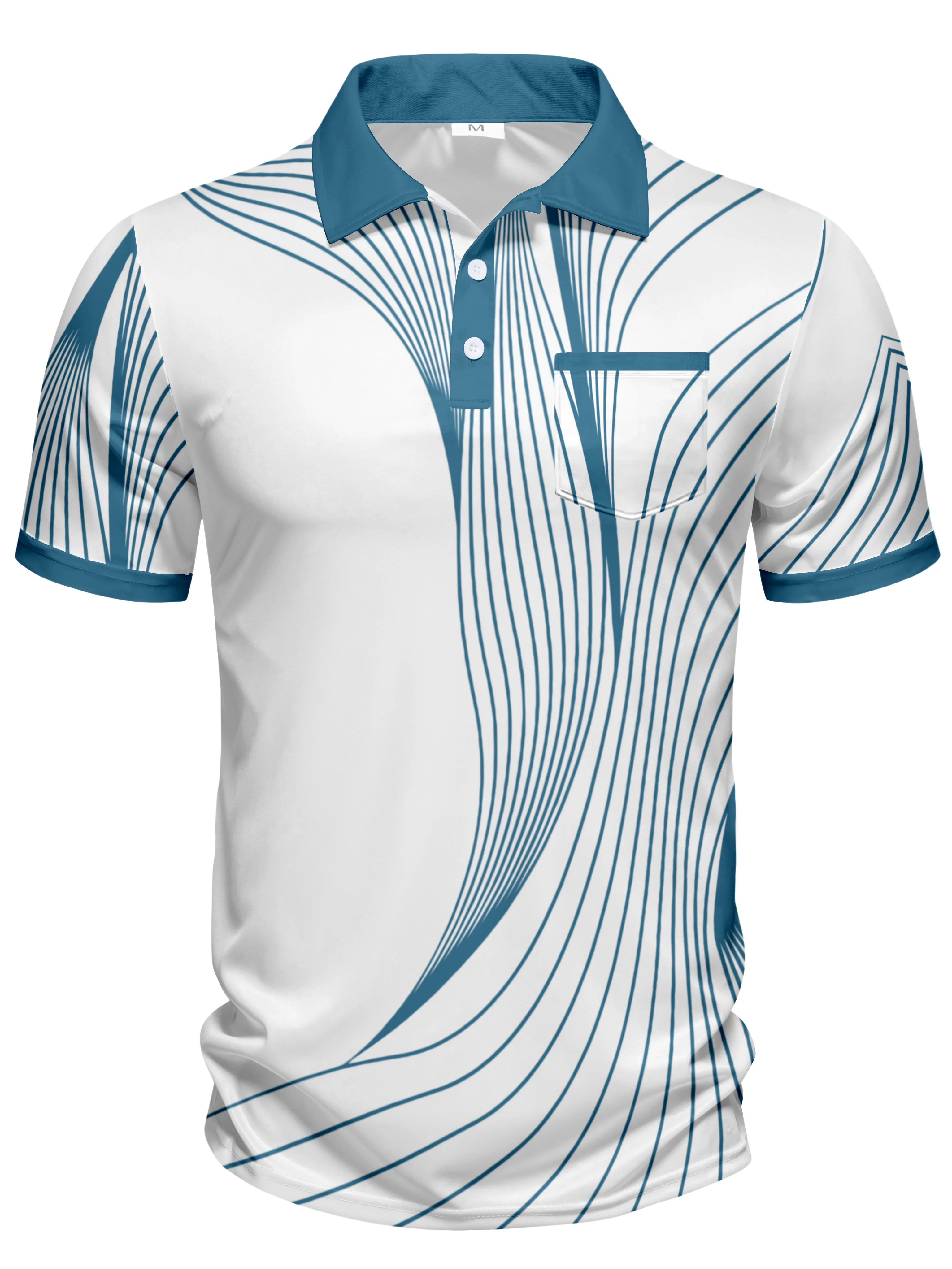 Summer Fashion Men's Polo Casual Digital Print Polo Fashion Lapel Polo Machine Wash Recommended