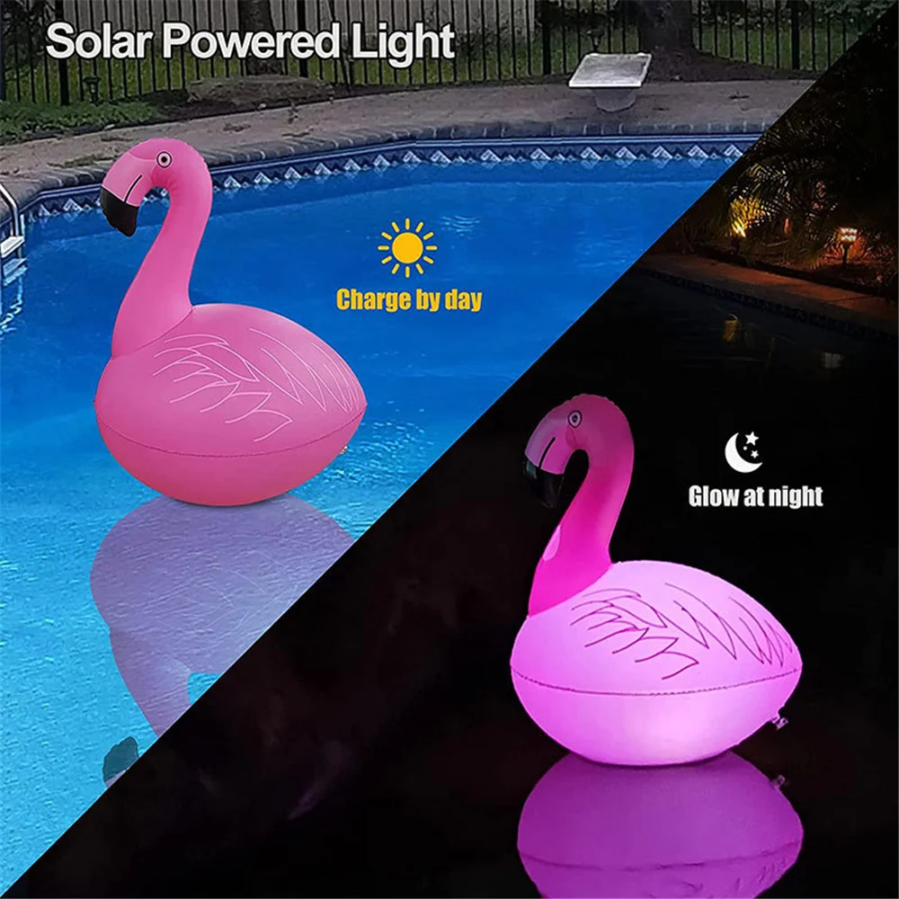 Solar Flutuante Flamingo Bola Luz, Piscina Luz, Impermeável Gramado, Lâmpada De Balão, Festa Em Casa, Decoração De Jardim