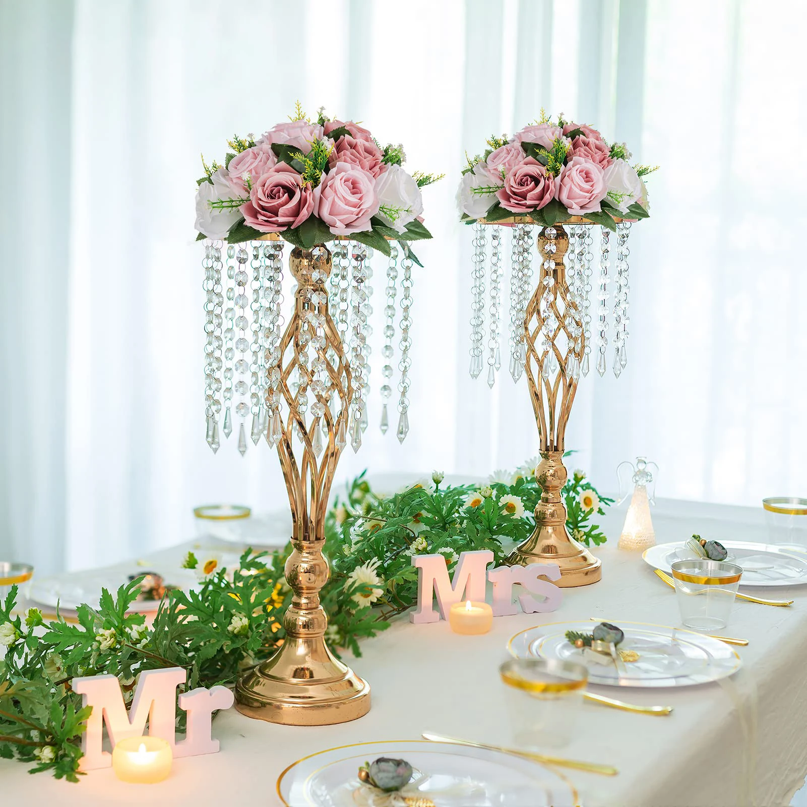 1PC Artificial Flower Ball Plastic Green Base Silk Cloth Table Centerpieces For Wedding Decor Party Road Lead Flower Bouquets