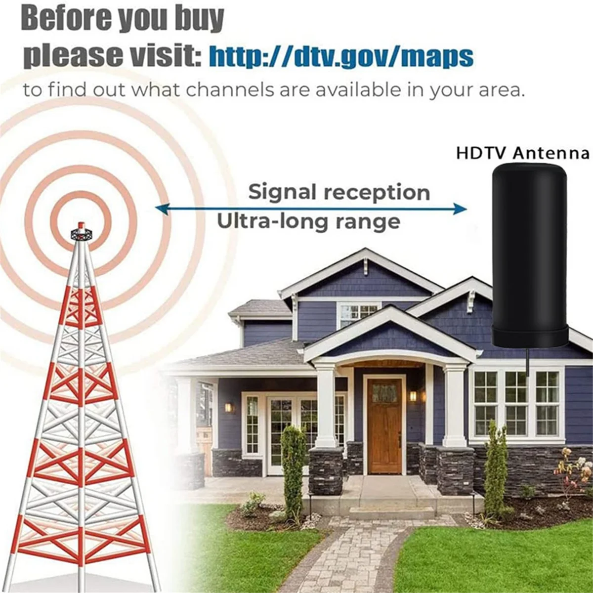 ใหม่ในร่มและกลางแจ้งเสาอากาศทีวีดิจิตอลบาร์เรลประเภท HD DTMB DVB-B2 ATSC Ground Wave เสาอากาศทีวี