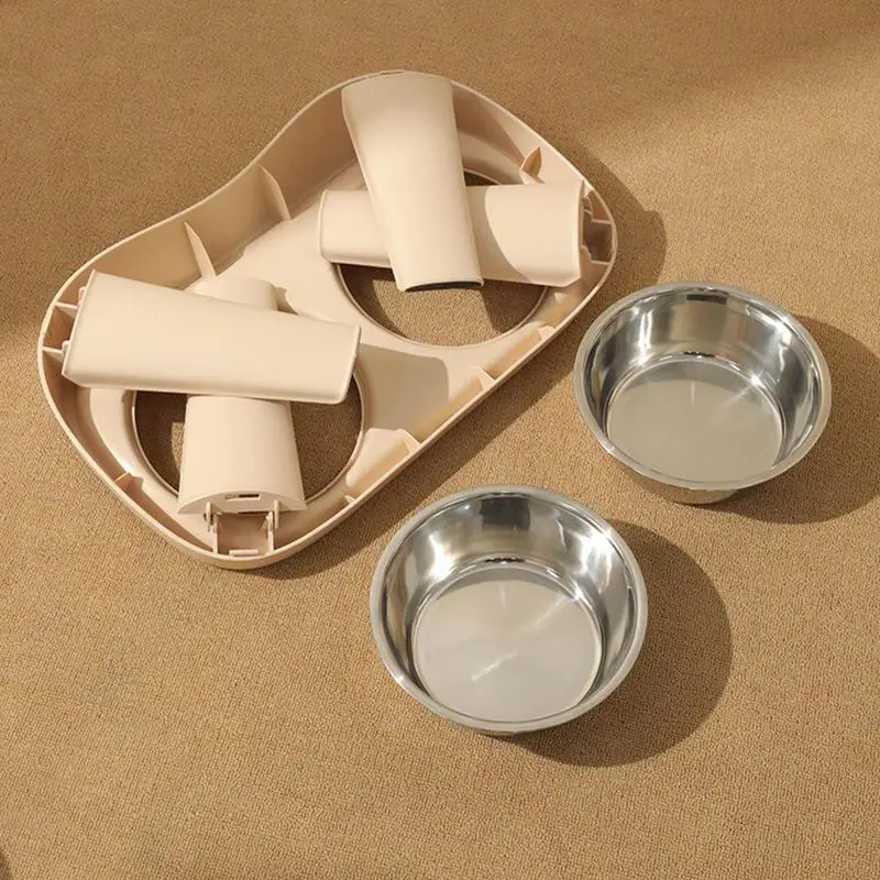 Elevated Dog Feeder Dogs Bowls foldable Raised Stand with Double Stainless Steel Food Water Bowls for Small Medium Large Dogs view 5