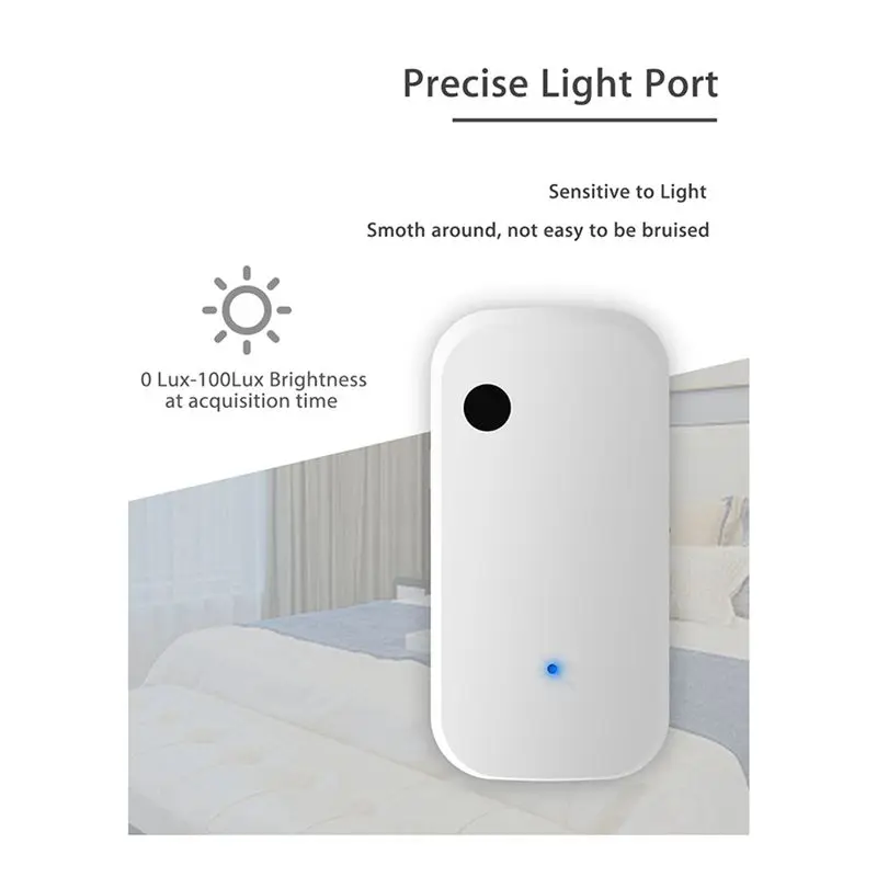 B86B Tuya ZigBee Light Sensor Smart Home Illumination Detector, APP Linkage Control Brightness Sensor 0-1000LUX, 2 Pack