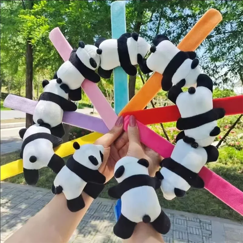 1pc Kawaii Animal Slap Snap Wrap Wristband Bracelet Panda Plush Hand Ring Wristband For Kids Toys Birthday Elegant Present image 6