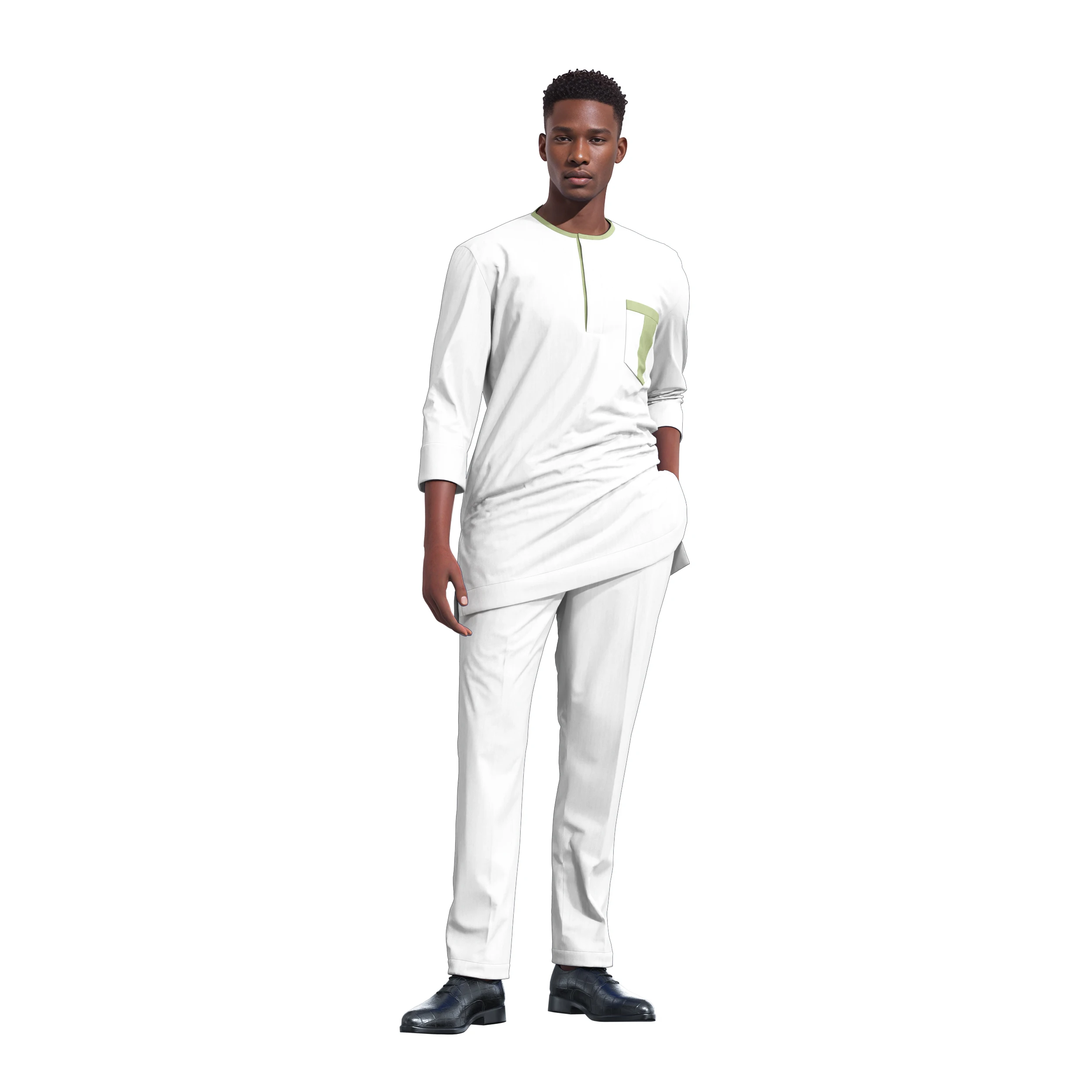 

Modern African Print Men's Casual Suit Set - Stylish 7 Design Two-Piece Outfit with Ankara Fabric Trim for Daily Wear WYN2345