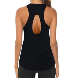 Top da yoga da donna Gilet sportivo sottile e allentato T-shirt senza maniche traspirante Palestra Fitness Camicie da corsa Canotte sexy per ragazze Novità