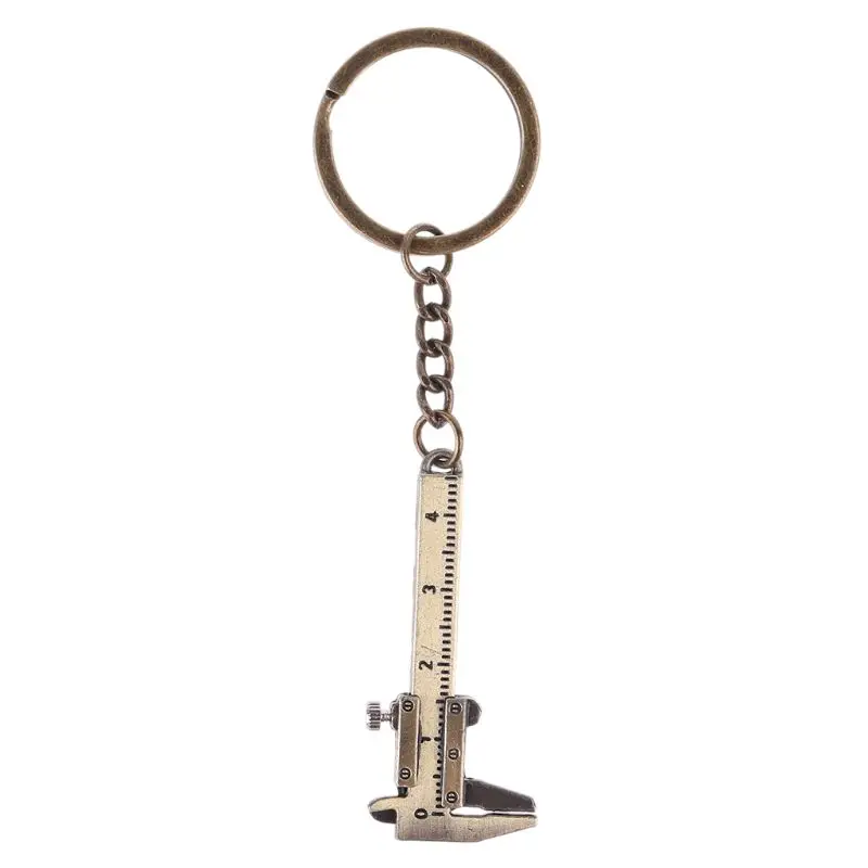 Y1UD Portable Mini Vernier Caliper Measure Tools for Key Chain Zinc Alloy Calipers Gauge Slide Ruler for Key Ring Woodworking