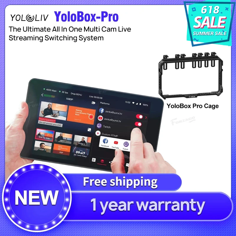 YOLOLIV YoloBox Pro/YoloBox Pro with Cage The Ultimate All-In-One Multi-Cam Live Streaming & Switching System