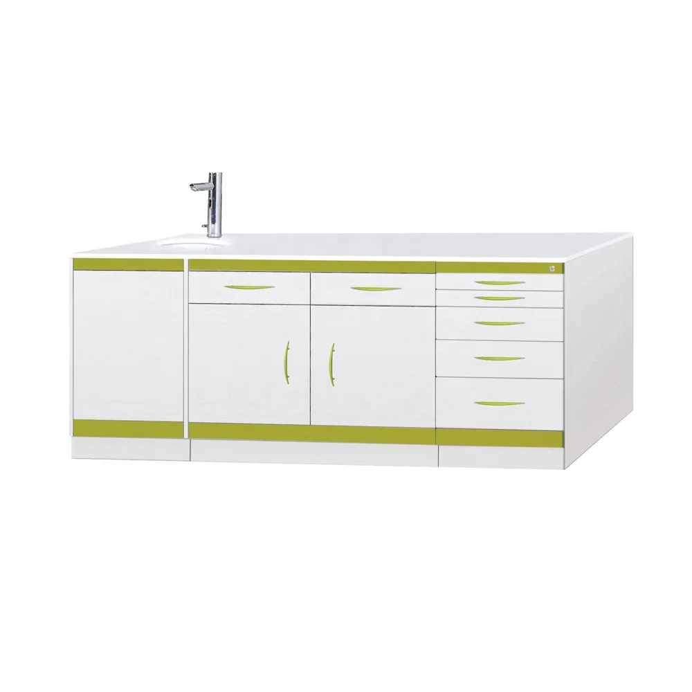 Clinic Storage Furniture Cabinet Dental Combination Cabinet With Basin Sensor Tap