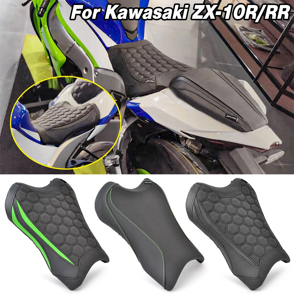 ZX10R ZX10RR Motorcycle Front Rider Rear Passenger Solo Seat Cowl Cushion Pad For Kawasaki Ninja ZX-10R ZX-10RR ZX 10R 2021-2025