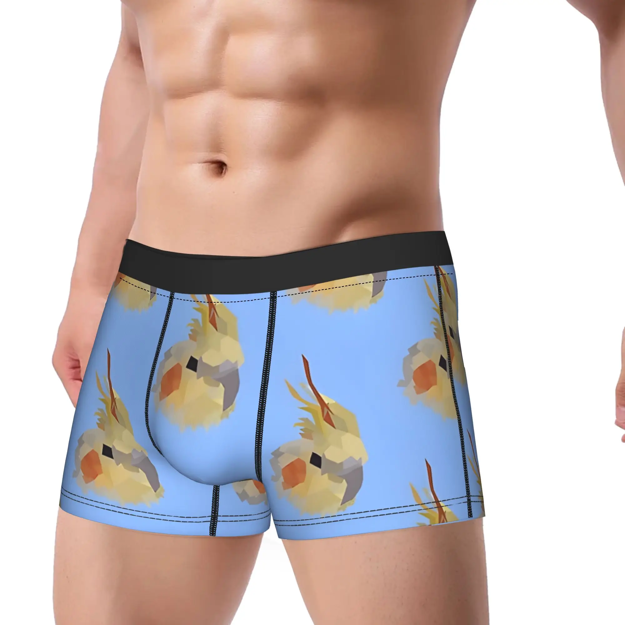 Cockatiel Polygon Underpants Homme Panties Man Underwear Polygon Print Shorts Boxer Briefs