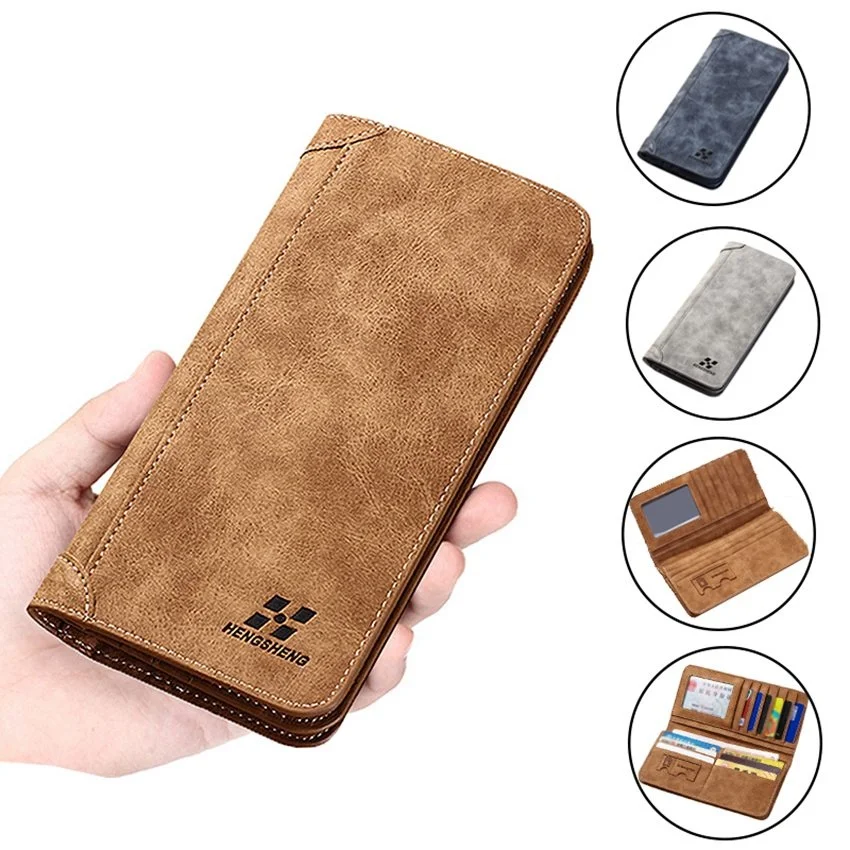 

Fashion Men's Long Wallet Billfold PU Leather Clutch Wallet Checkbook Wallet Credit Card Wallet Card Holder