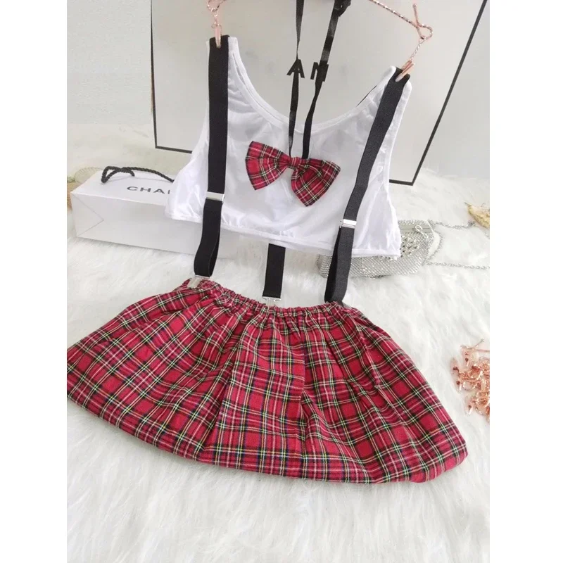 Cosplay Student Kostüm Sexy Durchsichtig Dessous Erotische Schulmädchen Unterwäsche Porno Plaid Mini Rock Outfit Frauen Kleidung