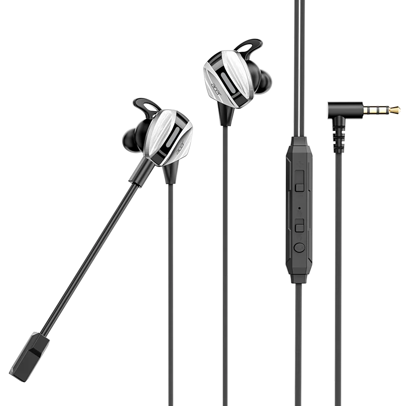 Acer 3.5mm Wired Headphones Gaming Headset Bass Stereo Gamer Earphones Noise Cancelling Earbuds with Dual Mic in-ear Handfree