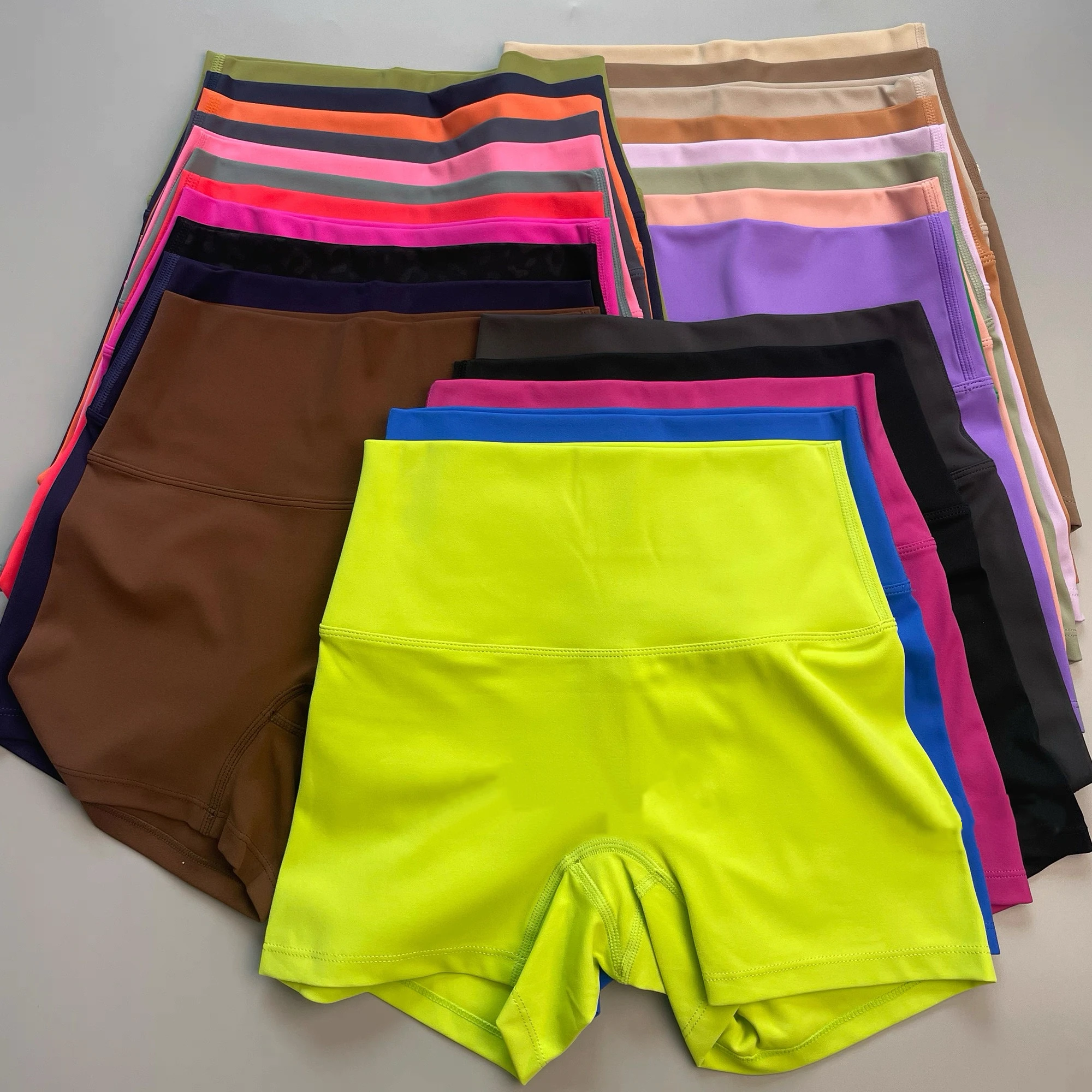 Women's High-Waist Naked Feel Quick-Dry Compression Shorts, Anti-Chafing & Anti-Exposure Yoga Running Fitness Shorts