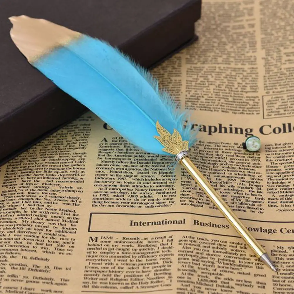 Forniture per ufficio Penna a sfera con piume creative Cancelleria per studenti Regalo Penna per scrittura Penna a sfera Decorazione con piume da 0,5 mm