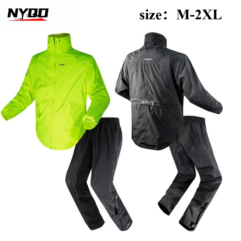 

LS2 Motorcycle Riding Raincoat Set Rainstorm Proof Breathable and Comfortable Motorcycle Travel Equipment Reflective