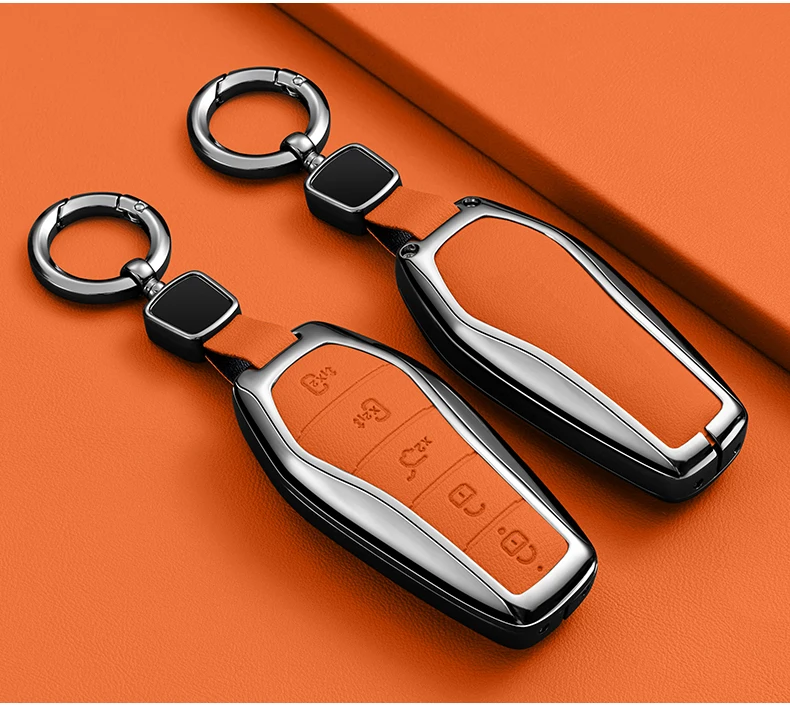 Auto Zink-legierung Leder Schlüssel Fall Abdeckung Für BYD Song Plus Atto Han EV Tang DM Qin Dichtung Delphin Schlüssel Tasche Tasche Brieftasche Organizer – Detail 6