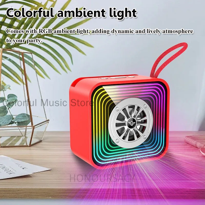 Bicicleta inteligente bluetooth alto-falante mini subwoofer colorido rgb iluminação carga usb portátil mp3 player de música com cartão tf usb dirve