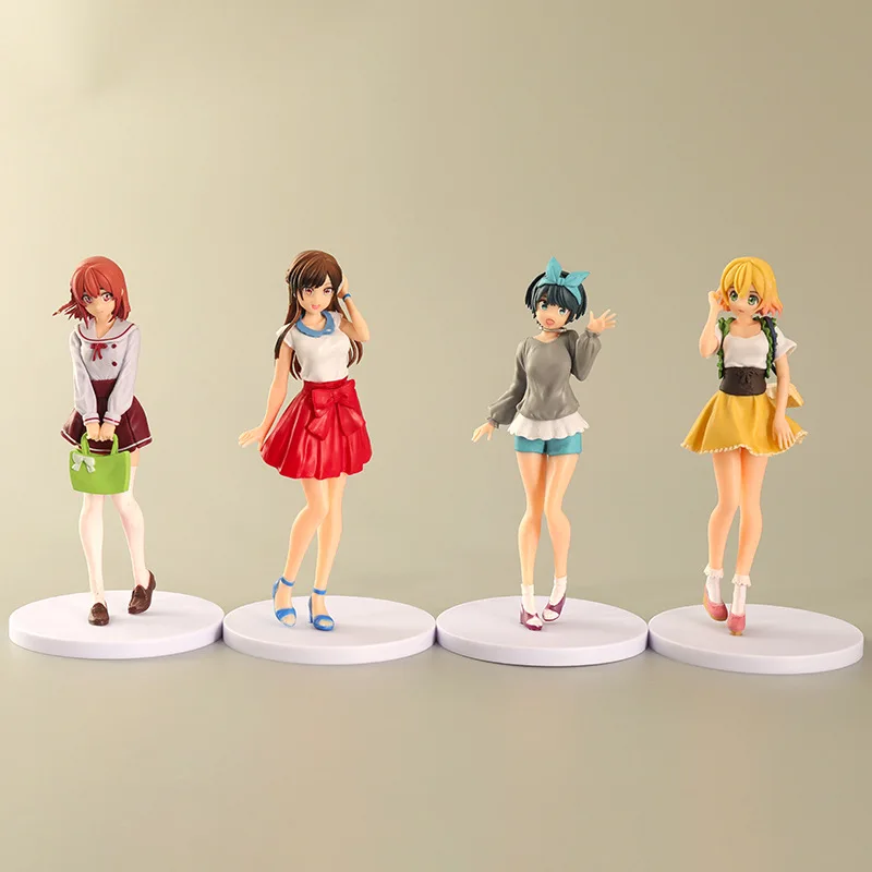 

4pcs/set Anime Rent-A-Girlfriend beautiful girl Standing posture Action Figure PVC Mode Toy Doll Desk Decor Collection Gifts