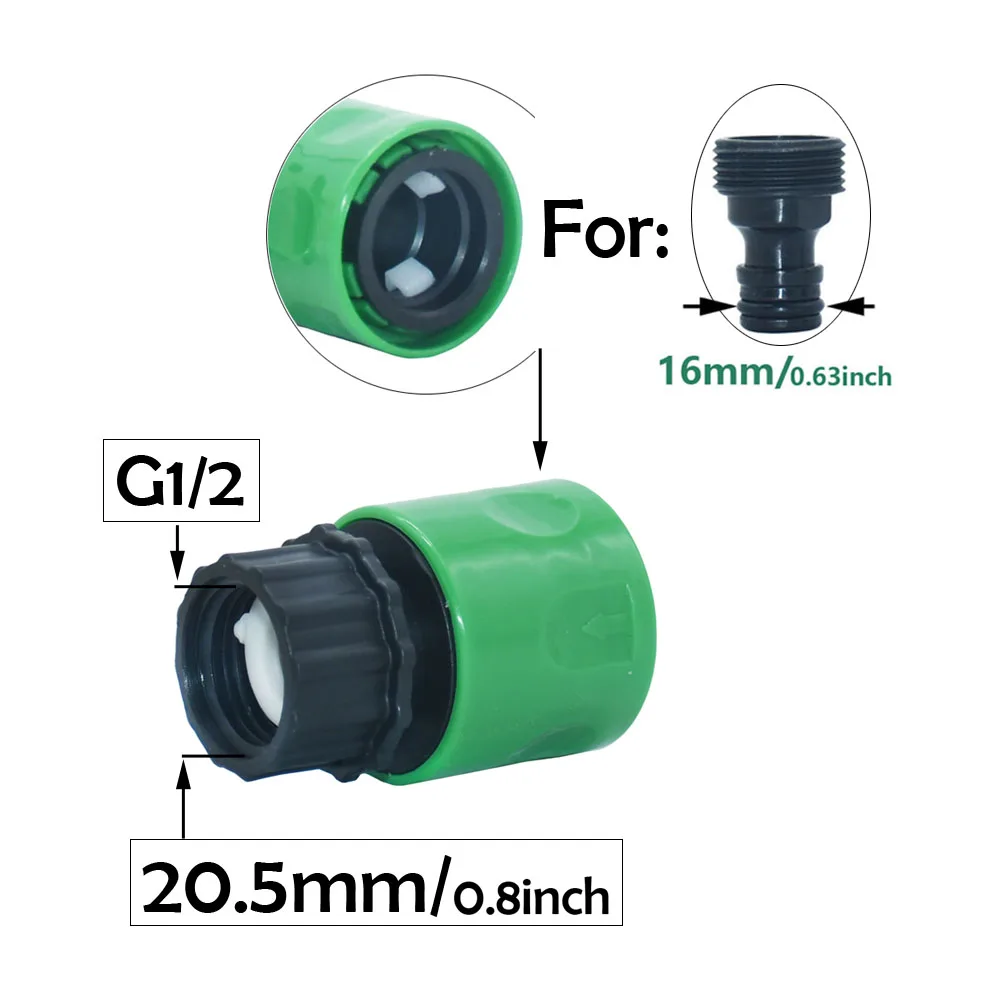 Male Female G1/2 Thread Quick Connector Garden Hose Watering Pipe Coupler Water Connector Joint Irrigation System Fitting