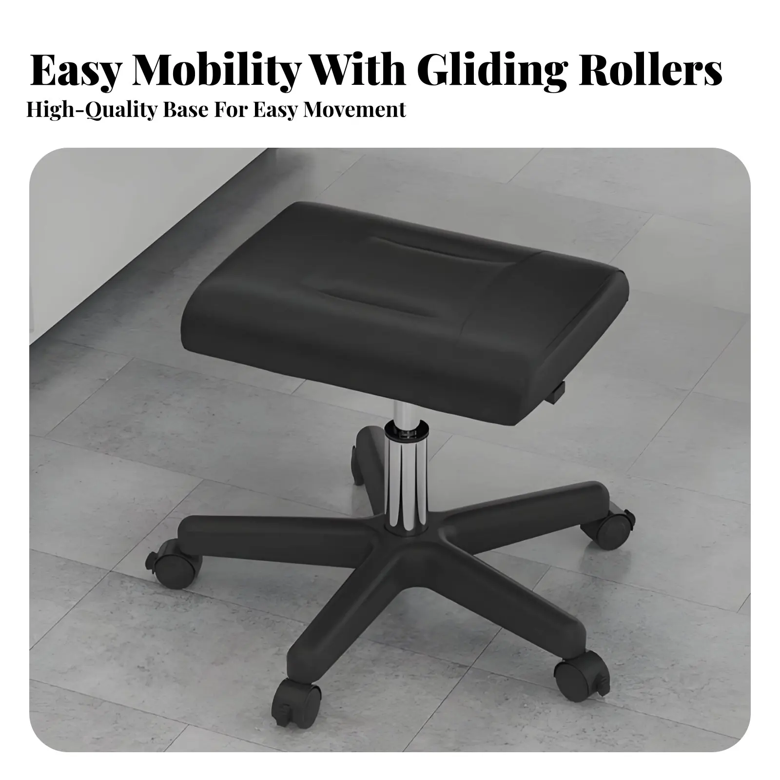 

Регулируемая подставка для ног под стол, многофункциональный мягкий пуфик на колесиках с фиксацией, вращение на 360° ° Поворотные ролики для студентов