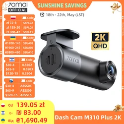 70mai Dash Cam M310 Plus 2K English Voice Control 1440P WDR Night Vision 24H Parking Surveillance 70mai M310 2K Car DVR Wi-Fi 6