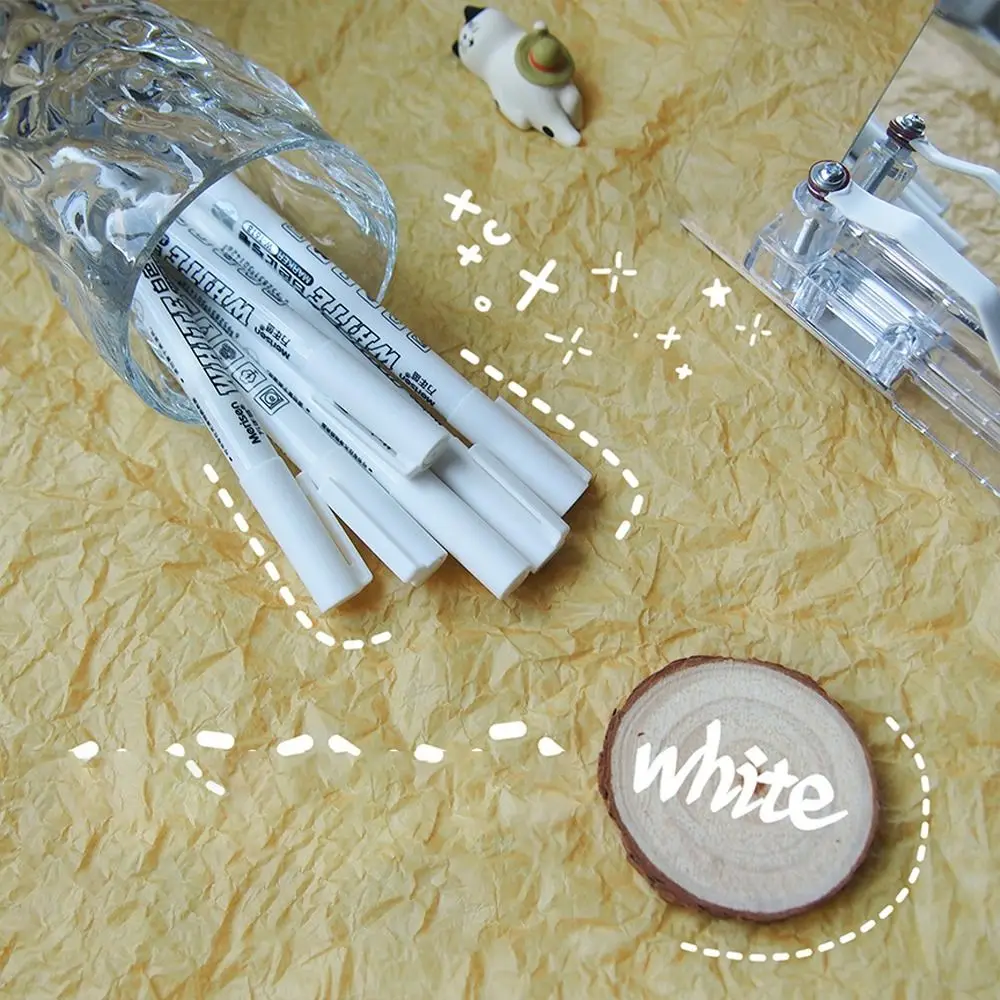 

3 шт. водостойкая белая перманентная краска, гладкое письмо, не легко выцветает, белые маркеры, очень большой объем чернил, быстросохнущие