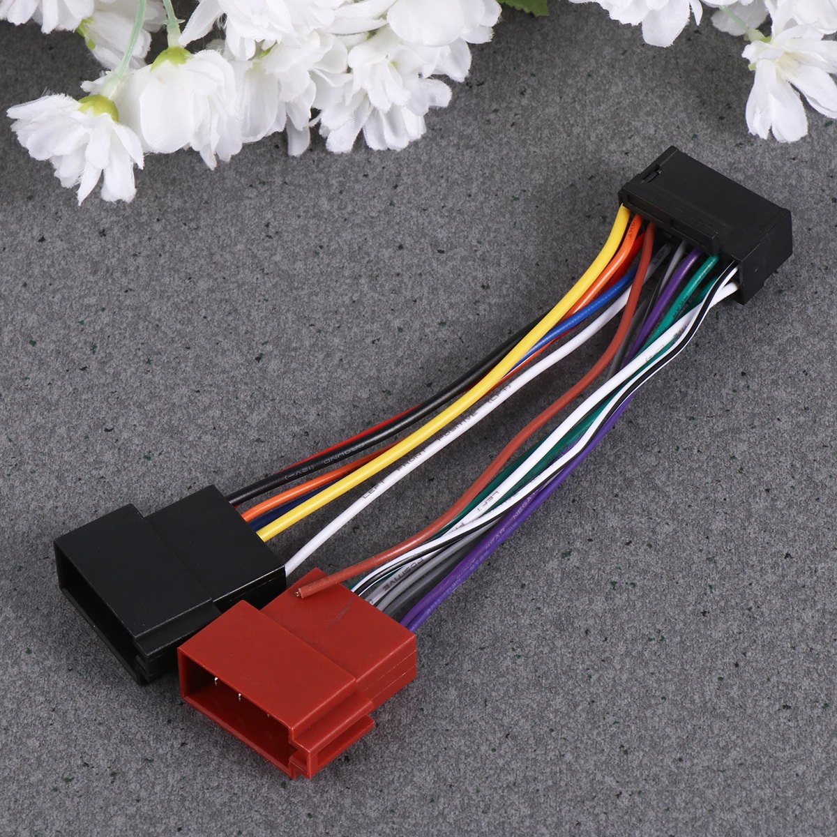 

s Car Audio Cable Adapter 16 Pin to Plug DVD Wiring Stereo Connector CD Radio Wire Heat Resistant Pre