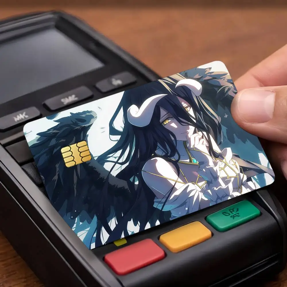 Anime O-OverlordS Albedo Credit Card Public Transportation Cards Protective Sticker Waterproof Card Face Decoration 4PCS