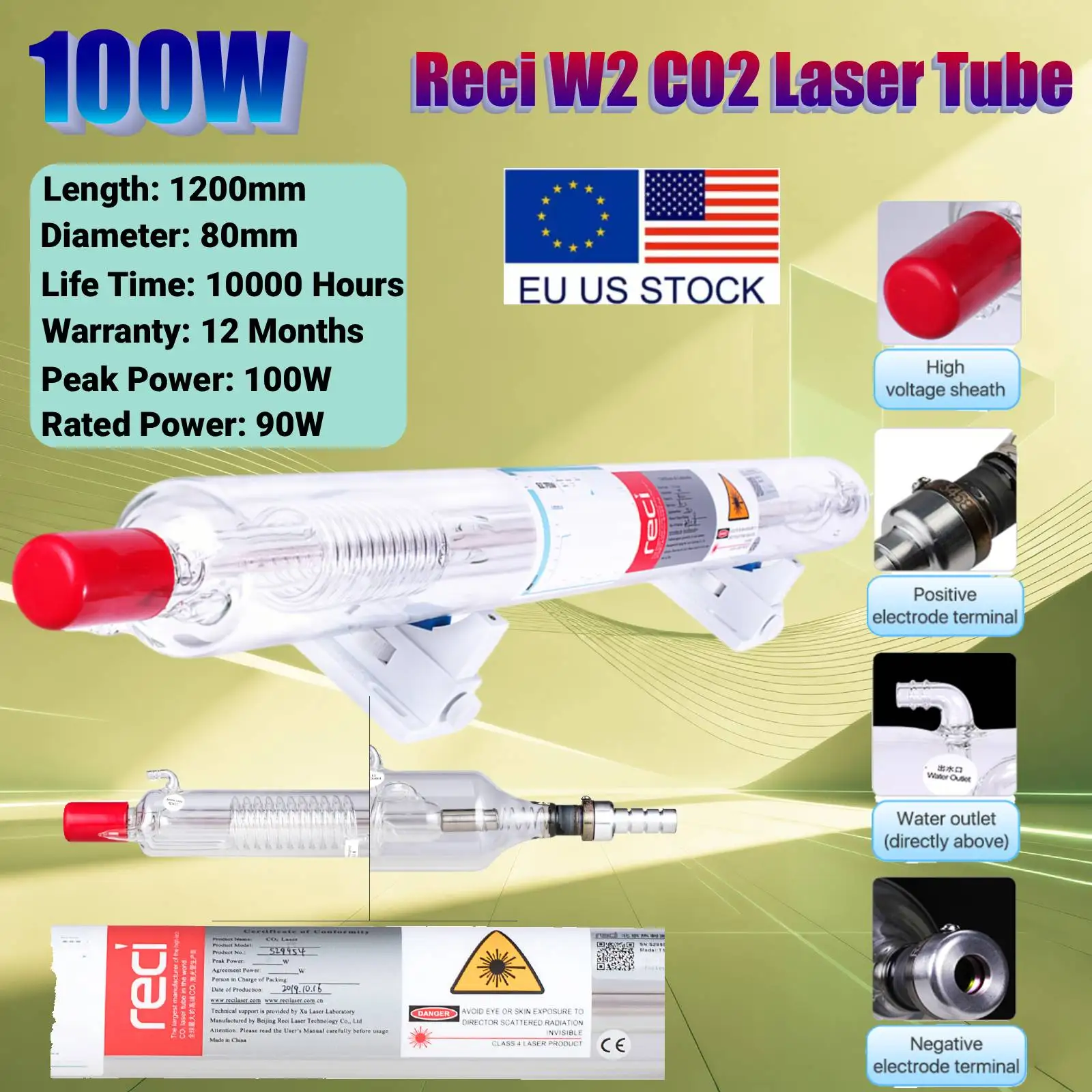 Reci 100W W2 CO2 La… - image