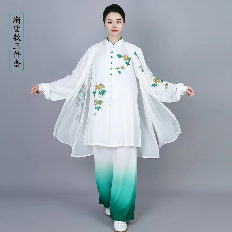 2024 Women Men Unisex Tai Chi Suit Premium Quality Mid-Length Martial Arts Group Competition Performance Costume Training Wear