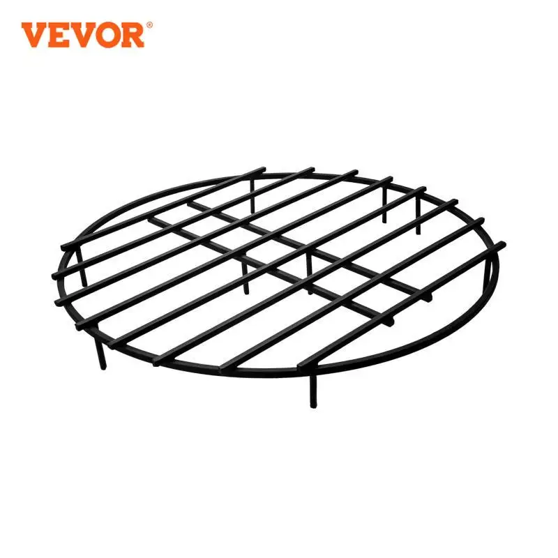 VEVOR Multi-size Fire Pit Grate Round Firewood High-temperature Resistance Coating 18/24/30/36 Inch Stable Q235 Steel Backyard