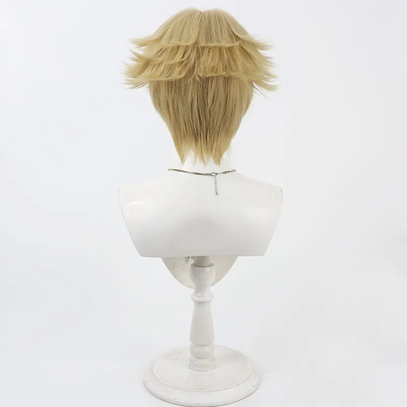 Cabelo sintético Norton Campbell Cosplay Perucas Jogo Identidade V Norton Campbell 30cm Peruca Curta Loira Escura Resistente ao Calor