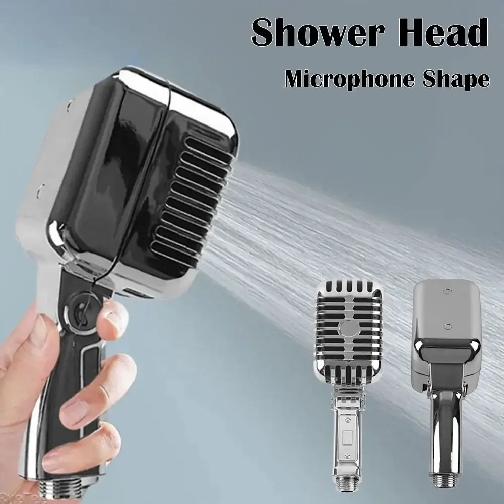 

New High Pressure Microphone-shaped Shower Head ABS Funny Showerhead Creative Water Saving Shower Sprayer Bathroom