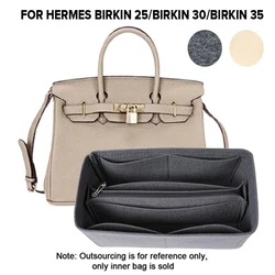 Organizador de maquillaje para mujer, bolsa de inserto de tela de fieltro, bolsa de cosméticos de viaje multifuncional, ajuste H-Birkin25 30 35