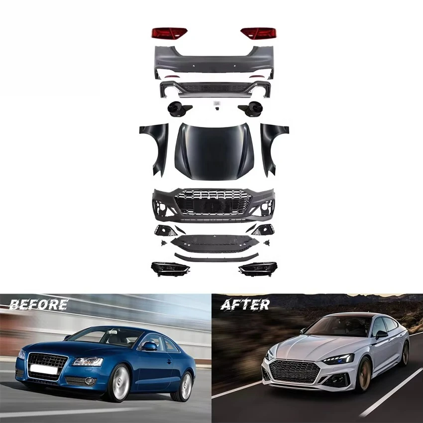 Hot Selling Car Rear Bumper Lip Grille Body Kit for A5 2008 2009 2010 2011 2012 2013 2014 2015 2016 Black 1set
