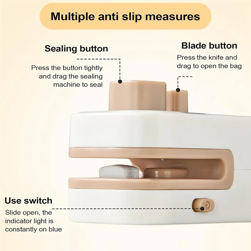 A74G-휴대용 미니 백 실러 및 커터 USB 충전식 핸드헬드 칩 백 실러 식품 보관, 간식 및 사탕용