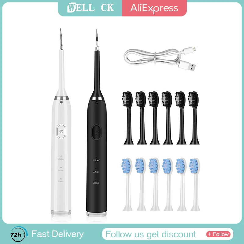 Electric Toothbrush Sonic Dental Scaler Teeth Whitening kit Tooth Whitener Calculus Tartar Remover Tools Cleaner Stain Oral Care