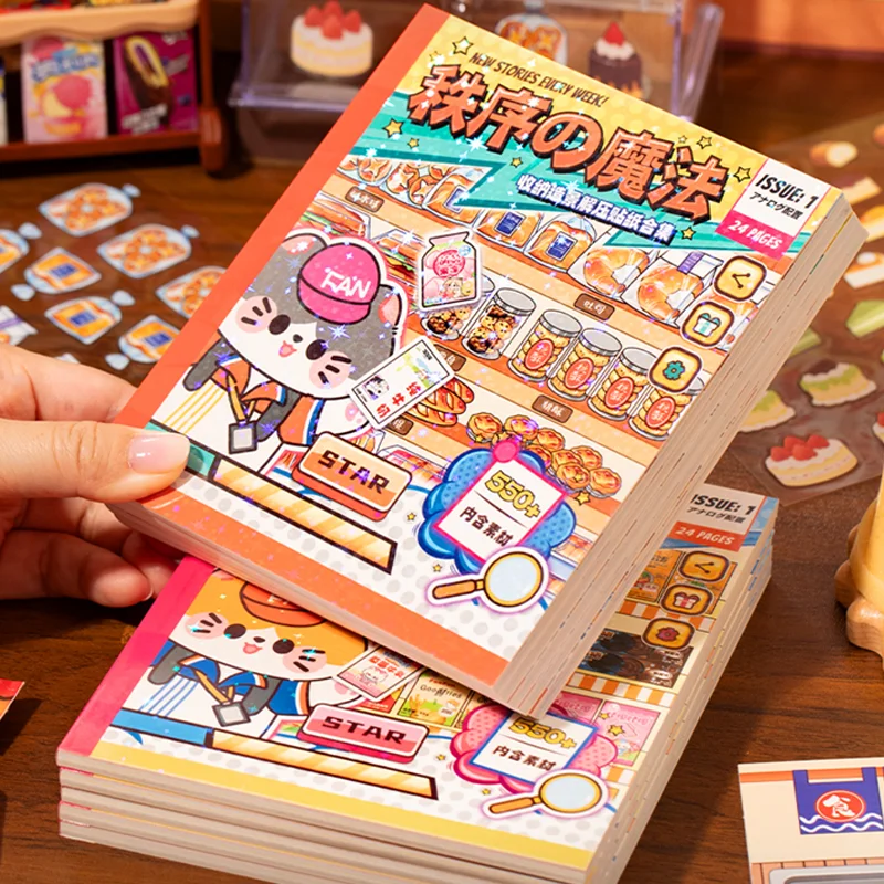 

Mr. Paper 24sheets Kawaii PET Sticker Book Cute Daily Life Theme 3D Scene Stickers for Journal Scrapbooking Planner Decoration