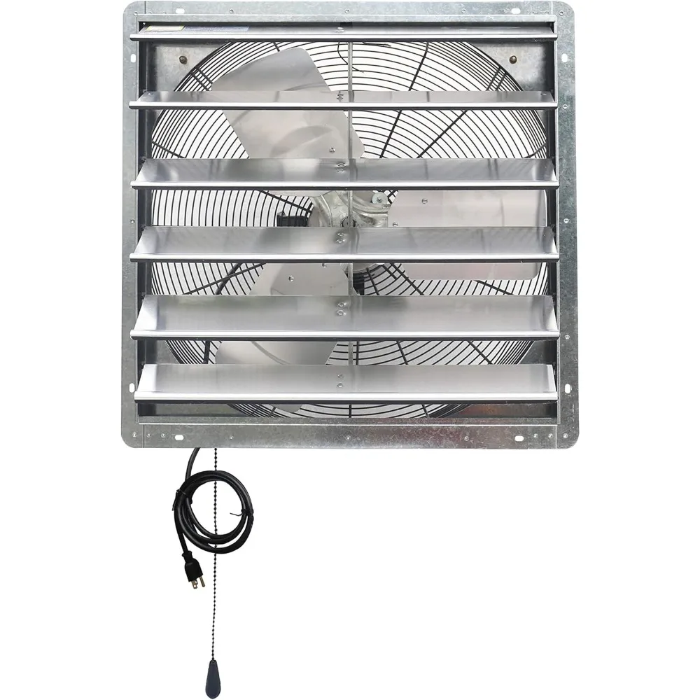 Ventilateur de Ventilation, Thermostat à 2 Vitesses, Cordon à 3 Prises de 6 Pieds de Long, Variable 24 Pouces, Argent