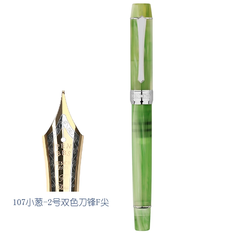 Majonh Resin Penbbs 355 Fountain Pen Acrylic Design Transparent Big Size Iridium F 0.5mm Nib Ink Pen Office School Writing Gift