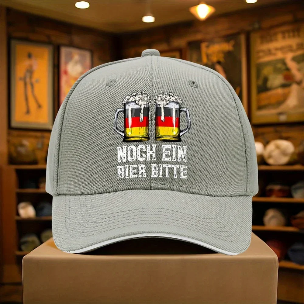 1pc Casual Fashion German Beer Print Baseball Cap | Ideal For Beach, City Walks, And Summer Style, Available In Multiple Colors,