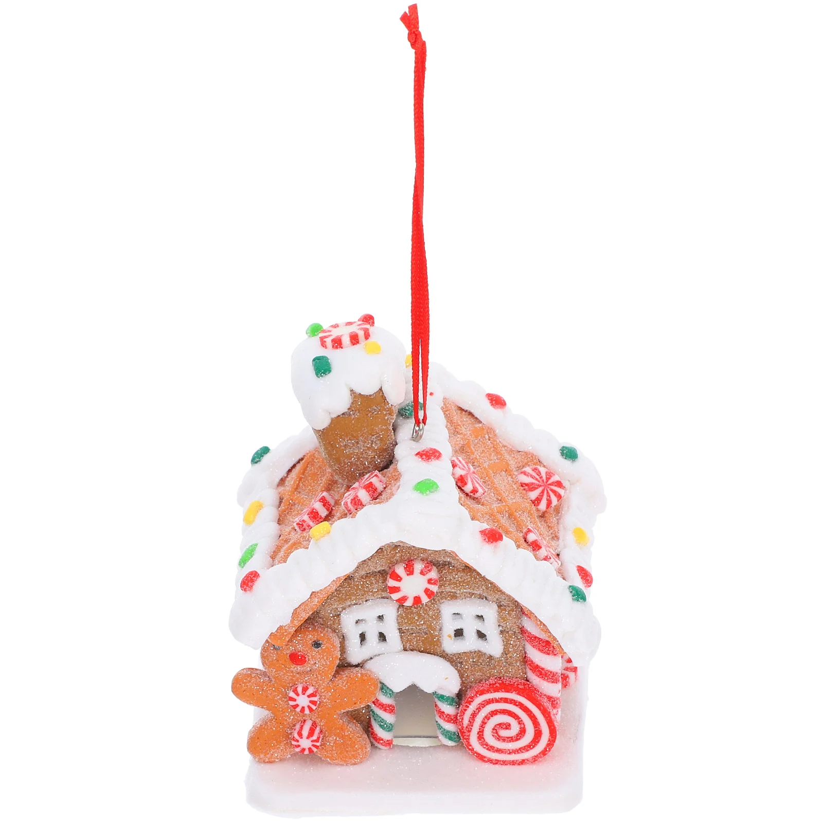 

Christmas Gingerbread Ornament Small Clay Hanging Decoration LED Light for Tree Holiday Decor Gingerbread Ornaments