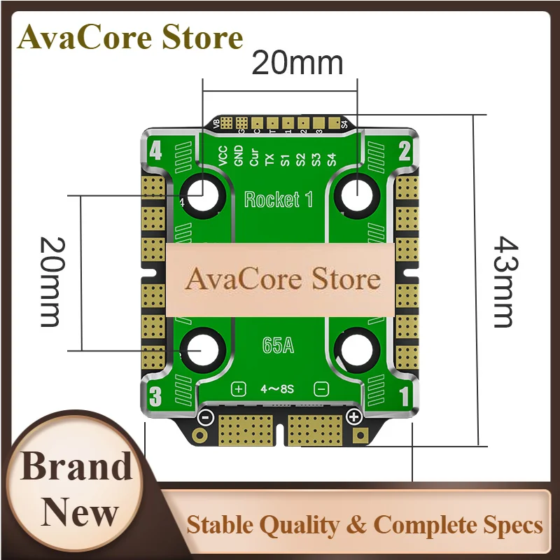AvaCoreAocoda-rc 2065 Am32 32bit 65a Mini Esc 4-in-1 Fpv Remote Control Spare Parts