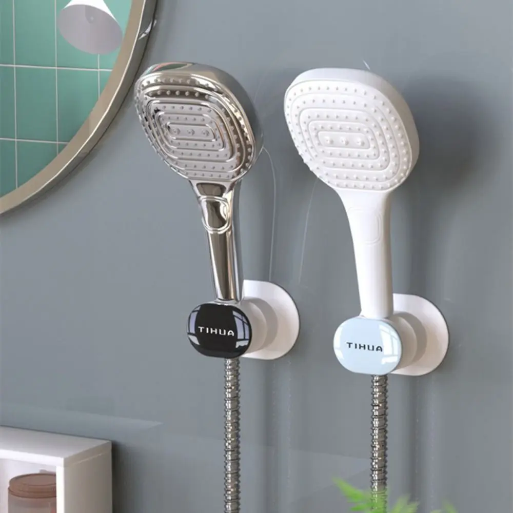 Punch-free Shower Head Holder Stable Adjustable Bath Head Rack with Adhesive Back Self-Adhesive Shower Base Bracket