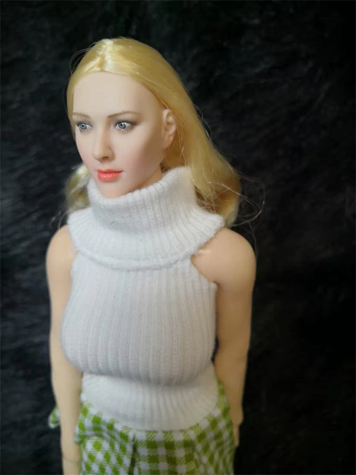 

1:6 Scale Model Blonde Hair Expression Female Anime Beauty Little Lolita Head Carving Model for 12 " TBL PH Figure Body